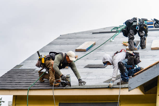 Professional Gutter Installation technician working in Chino Hills, CA